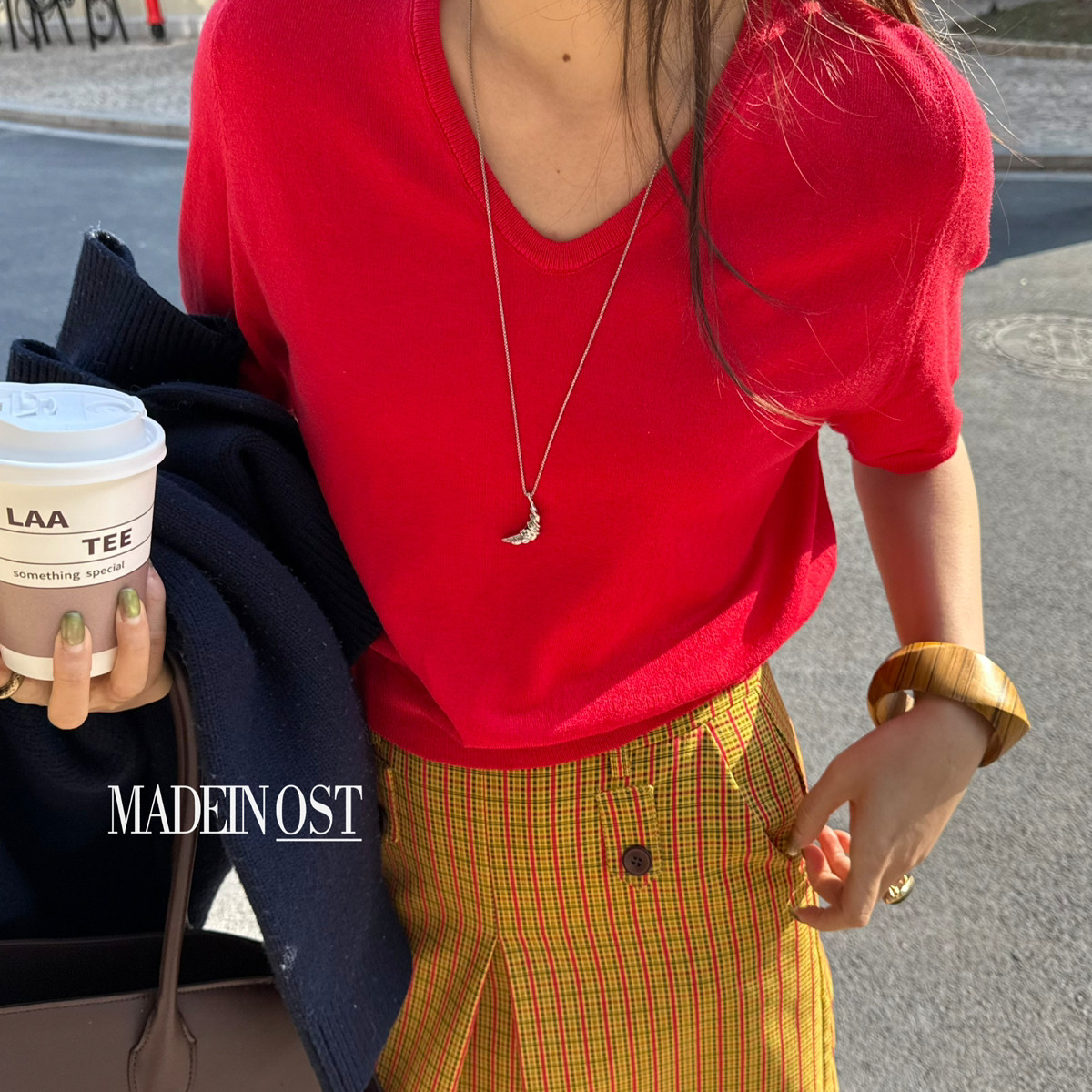 MADEIN OST-26年早春5羊毛5醋酸极简裸感V领针织T恤保暖毛衣S8925,女装/女士精品,毛针织衫,淘宝优惠券,粉丝福利购,淘宝优惠卷