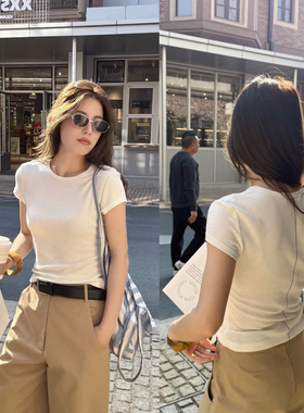 MADEIN OST-26年早春47天丝裸感高级线条绣短袖T恤91003