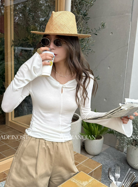 MADEIN OST-26年早春60天丝裸感领口扭结长袖T恤91268