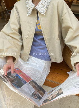 MADEIN OST-极简可脱卸花边领短外套(配花边领)91126