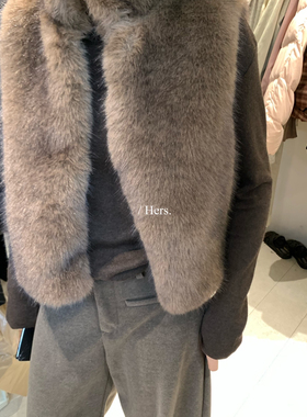 Hers-冬上新品质时尚马甲简约气质日常毛毛马甲92519