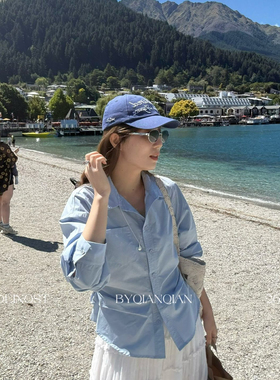 MADEIN OST-26年早春轻法式捏折收腰棉质衬衫91298