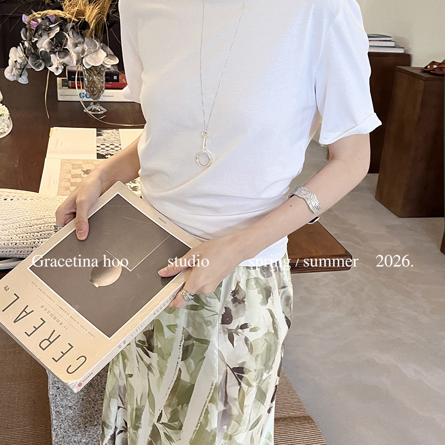 GRACETINA HOO-夏100棉法式重工后背扭结抽褶慵懒时髦短裤TB4101