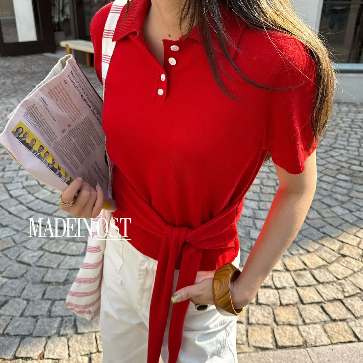 MADEIN OST-26年早春6羊毛设计绑带Polo领针织短袖保暖毛衣S8902,女装/女士精品,毛针织衫,淘宝优惠券,粉丝福利购,淘宝优惠卷