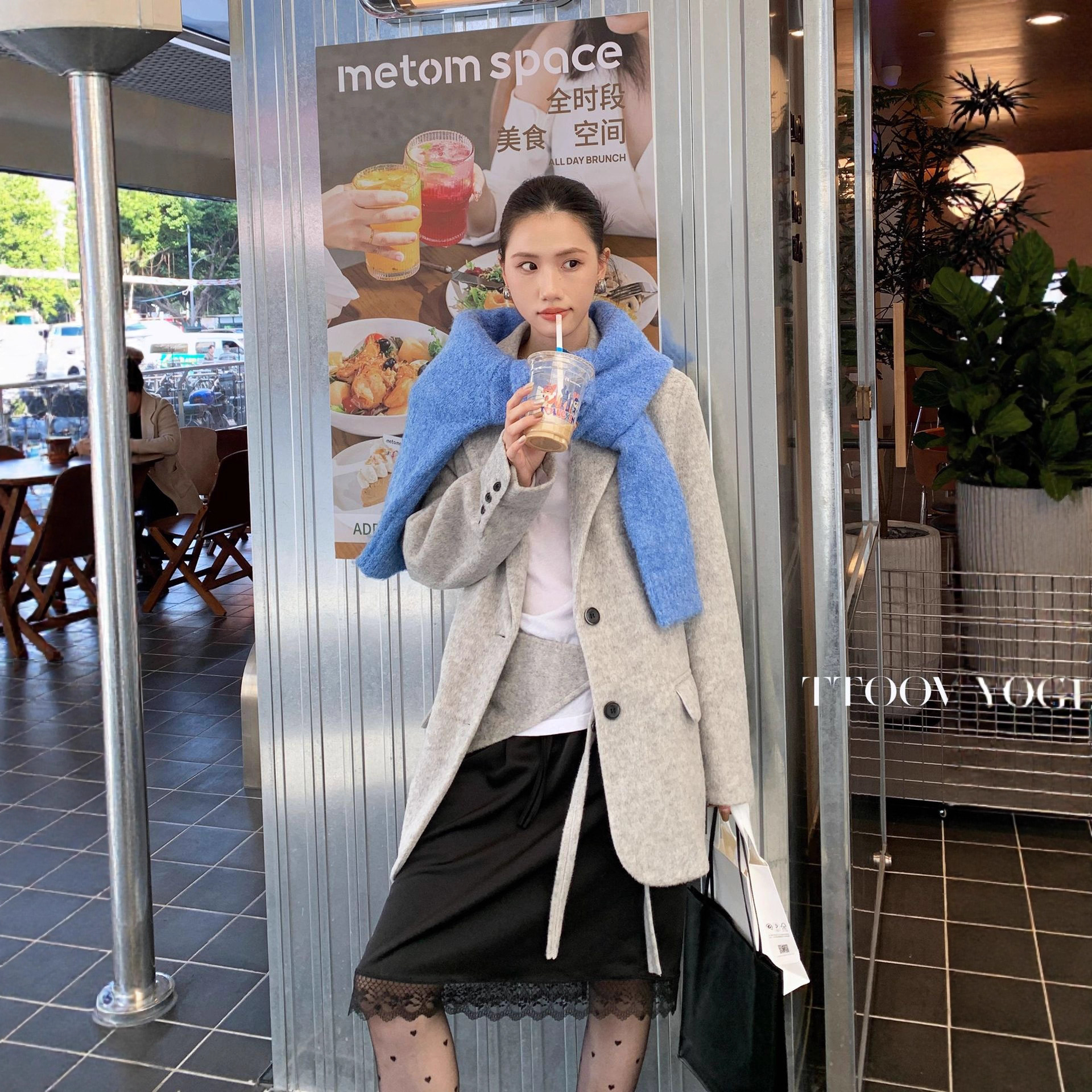 TTOO VOUIS冬季2422赫本风毛呢外套女秋冬季短款感羊毛呢子大衣厚