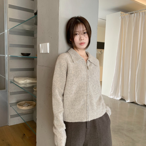 IMISS-冬上新韩标高品质羊毛绒拉链保暖毛衣（含82羊毛）S991528