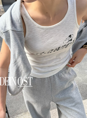 MADEIN OST-26年早春首发百搭时尚棉麻竹节斑驳字母背心91038