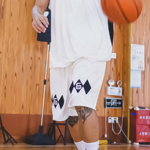 夏季 高品质棱形logo毛巾布阴阳街头五分裤 休闲纯色短裤 第六区