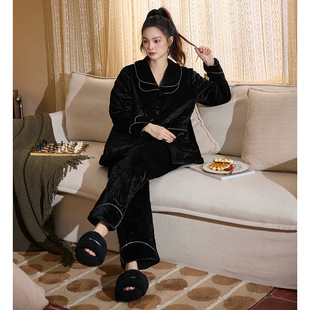 【春节正常发货】复古洋气高级感冬季加厚睡衣女家居服零下可穿