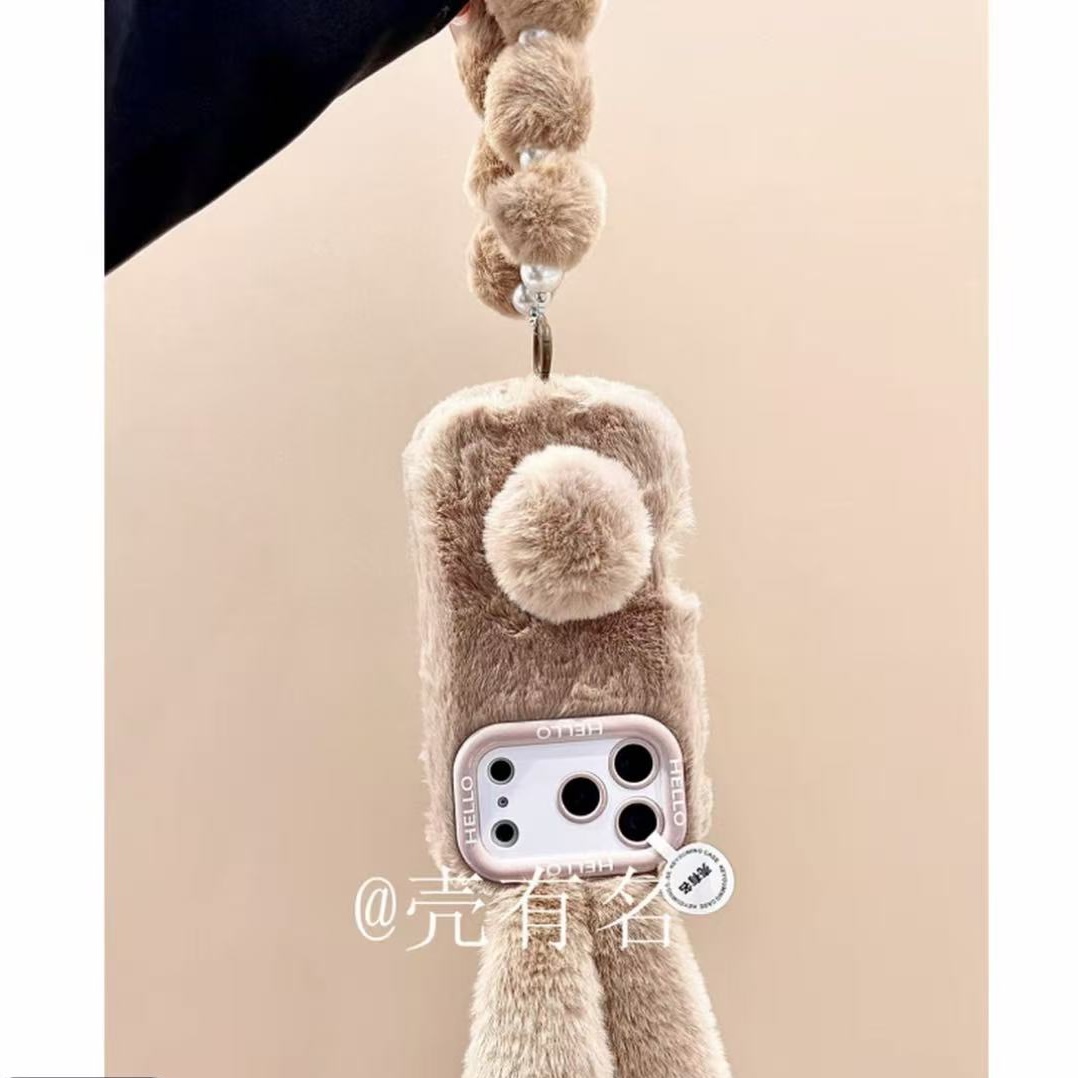 秋冬毛绒兔子power适用华为magic8/7/6美拉德色系女play10/9/8手机壳50畅玩x60i/x70荣耀500pro/400/300/200