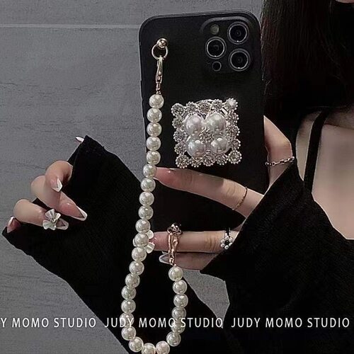 高级感闪闪水钻支架适用华为nova13pro/12/11/10/9se手机壳magic7pro/6/5/4荣耀play9t/8T/7t/6C手提式珍珠绳