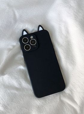 ins风黑色耐脏小猫咪T1女T2x可爱vivo y32t手机壳适用IQOO12pro+11s/10/VIVOIQOONEO9se/iqooz9/z8/Z7x/z6/5