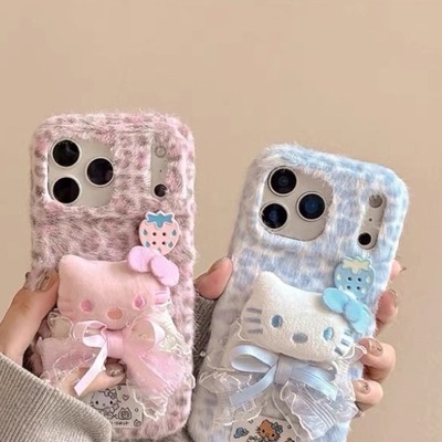 秋冬季日韩hello kitty可爱毛绒oppo a6i女款a5a3x/A2m手机壳Findx9/8s+/7/6猫咪OPPO Reno14pro/13/12/11/10