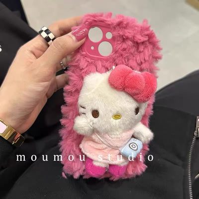 hello kitty公仔KT猫凯蒂y35M秋冬款vivoy78+/y77e毛绒VIVO s17s16/S15s12Y10手机壳X90x80pro+/x70x60/y76s