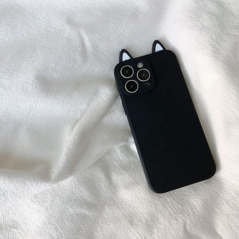 黑色耐脏小猫咪耳朵pura70可爱mate60pro+适用华为x50i/200/荣耀100pro90/80se畅享60X手机壳x30畅玩40plus女