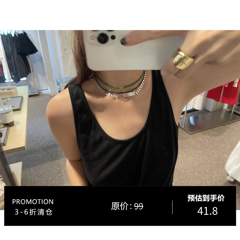 3ts高级感铁皮小众设计锁骨链