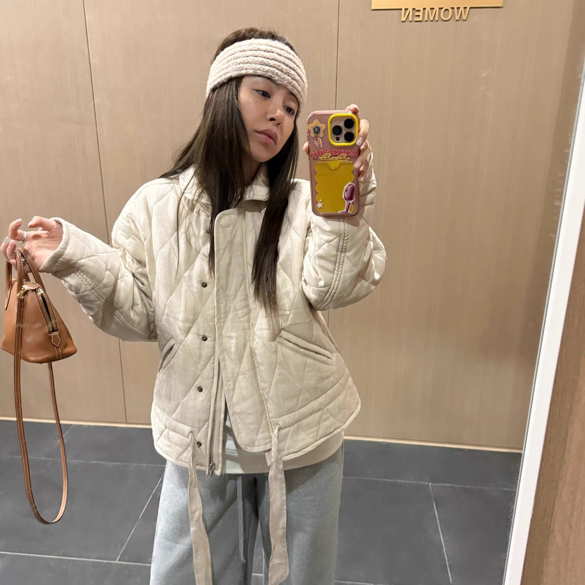 菱格棉服轻薄短款棉衣