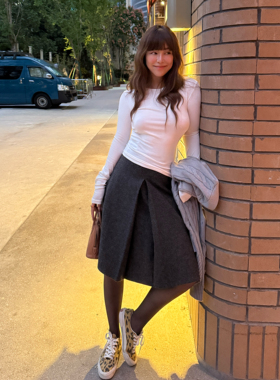 3ts早秋修身内搭亲肤打底衫针织衫设计感打底穿搭T恤