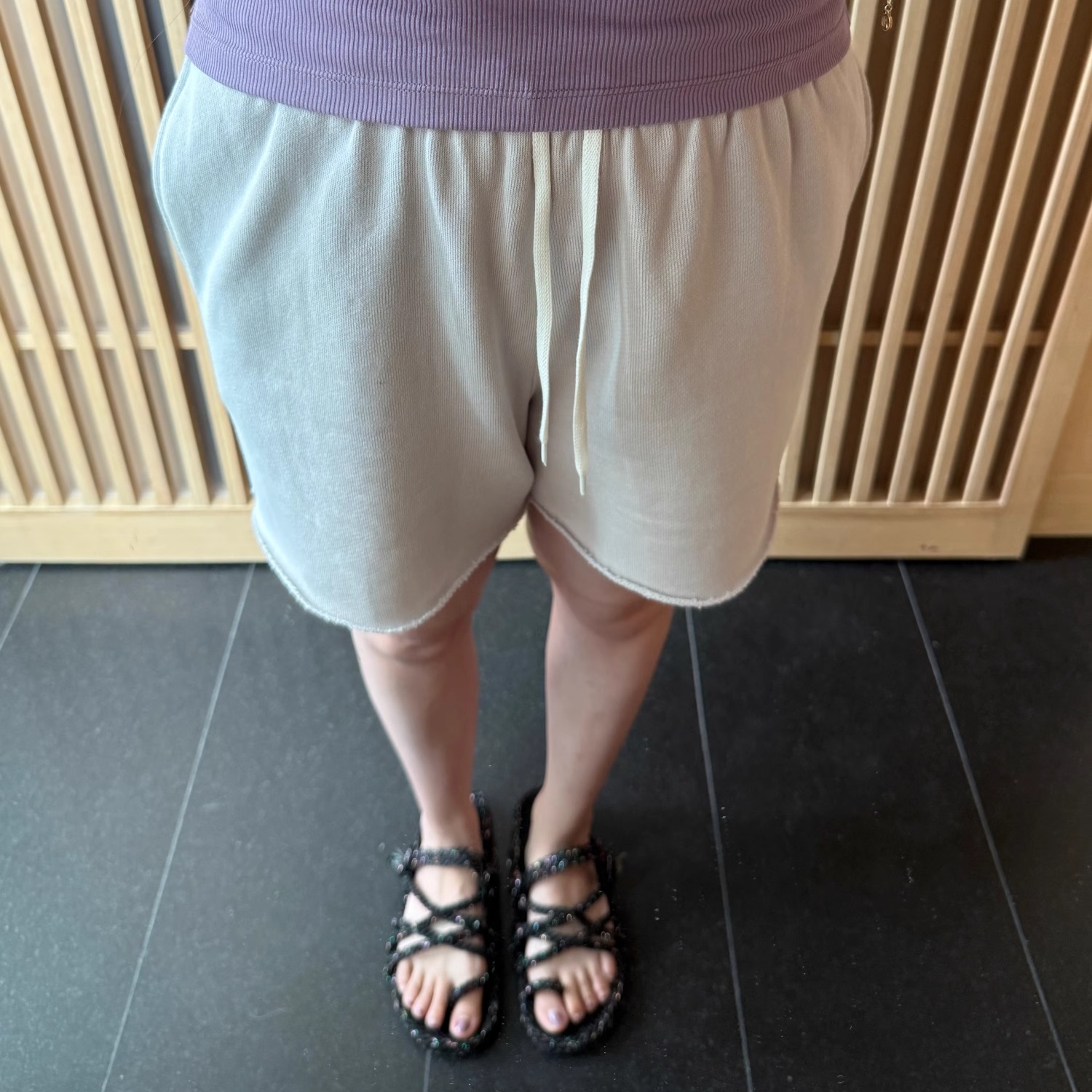 卷边抽绳运动短裤女夏季