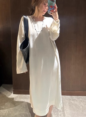 3ts10o羊毛针织连衣裙女秋冬长款毛衣裙内搭宽松打底裙