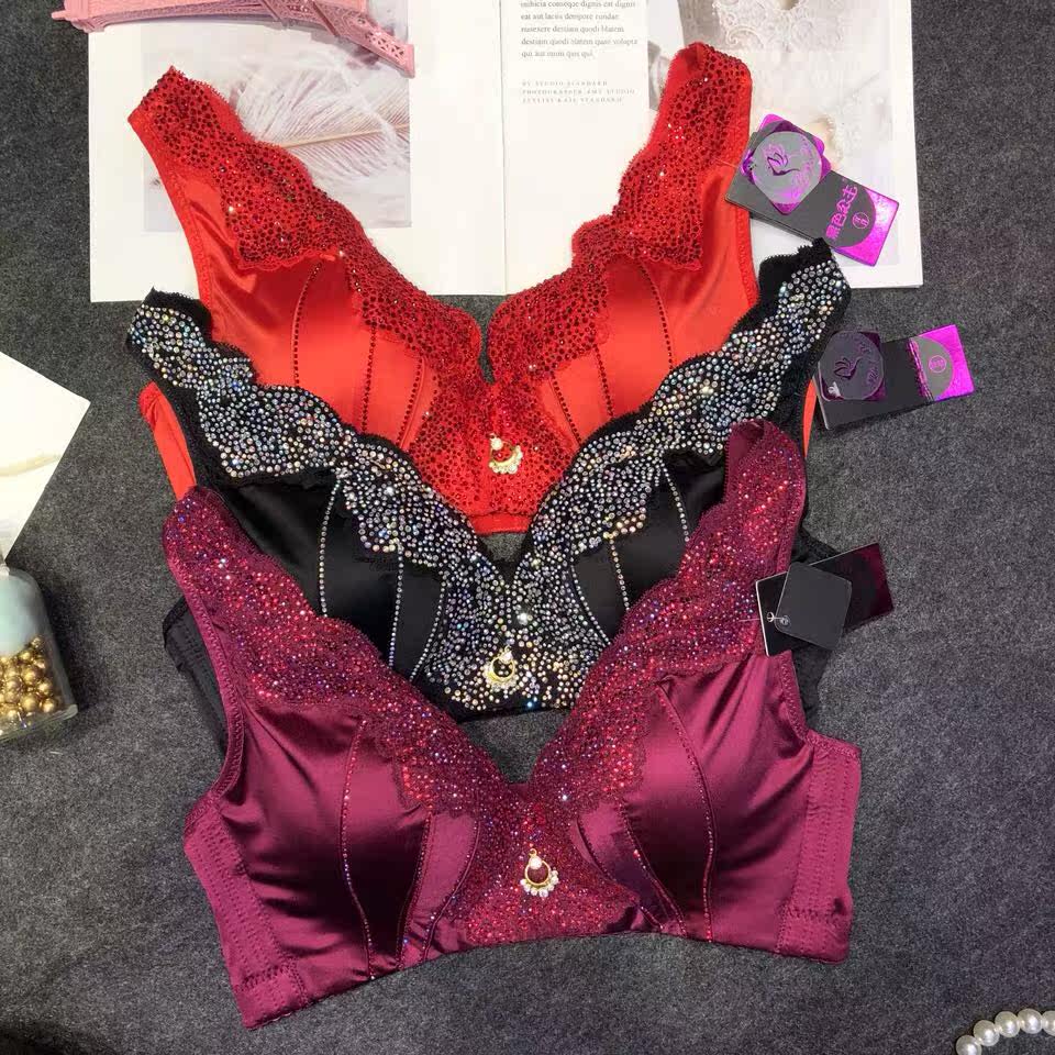 黑色带钻抹胸式聚拢文胸断码处理彩钻无痕无钢圈内衣亮钻3|ruв категории Нижнее белье, лифчик - от Buy2taobao.com для оказания профессиональной услуги покупки агента Taobao