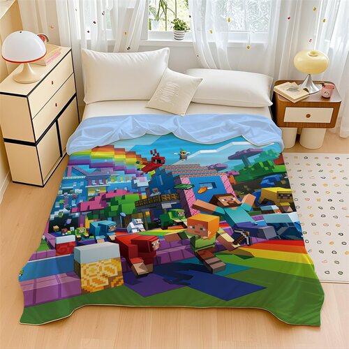 卡通我的世界全棉空调被儿童夏凉被薄被子幼儿园午睡盖被学生宿舍