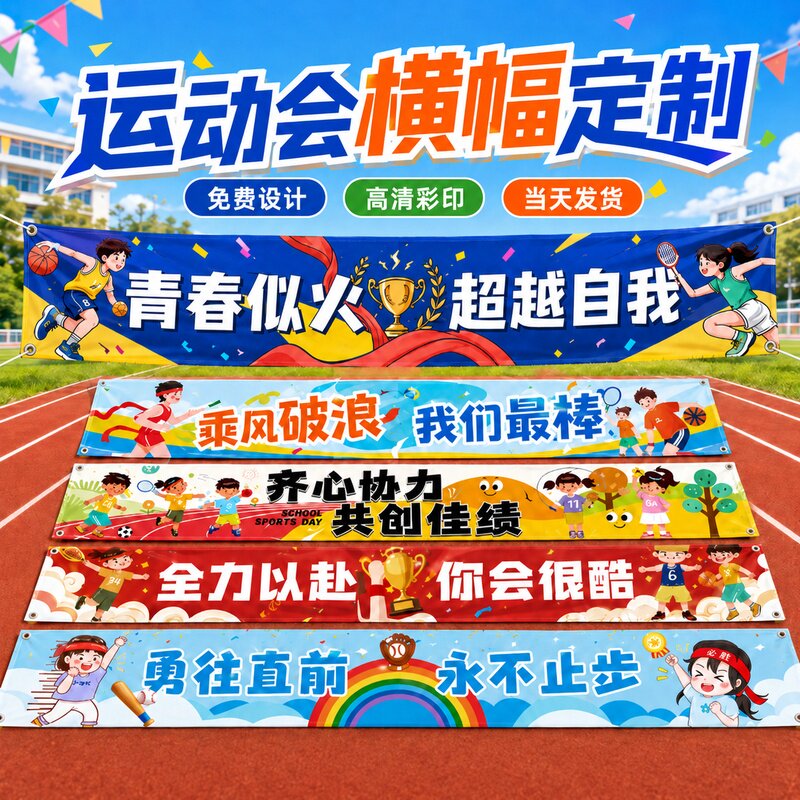 运动会横幅定制~免费设计图片