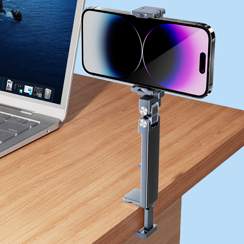 Portable High-Speed Rail and Airplane Travel Phone Holder, 360-Degree Rotatable, Suitable for Trains and Bullet Trains, Desktop Mount, Metal, Mini, Compact, Lightweight, Foldable Clip, Universal Screen Support