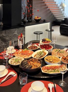 过年聚餐年夜饭红色椭圆形餐垫新年居家高端隔热垫防烫耐高温桌垫