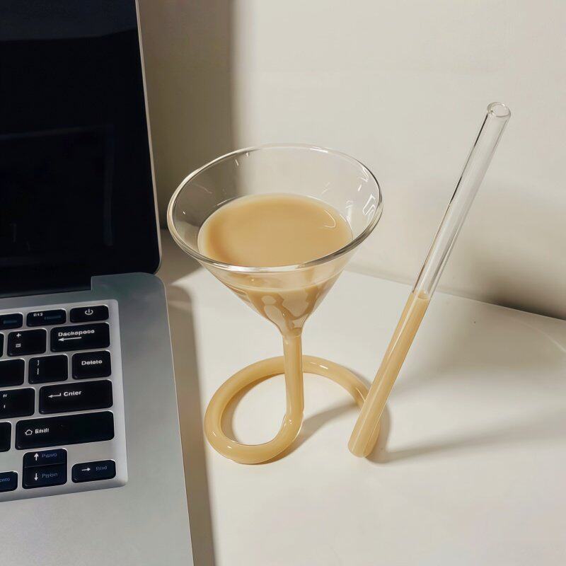 奇奇怪怪玻璃杯创意ins高脚吸管杯鸡尾酒杯子果汁冷饮杯气泡水杯