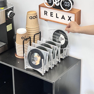 光盘碟片分格陈列架cd展示架黑胶唱片收纳架桌面不锈钢可伸缩专辑