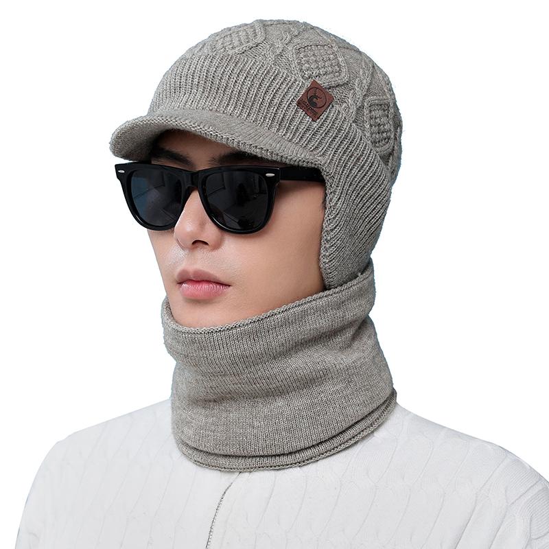 男士毛线帽加绒保暖爸爸帽