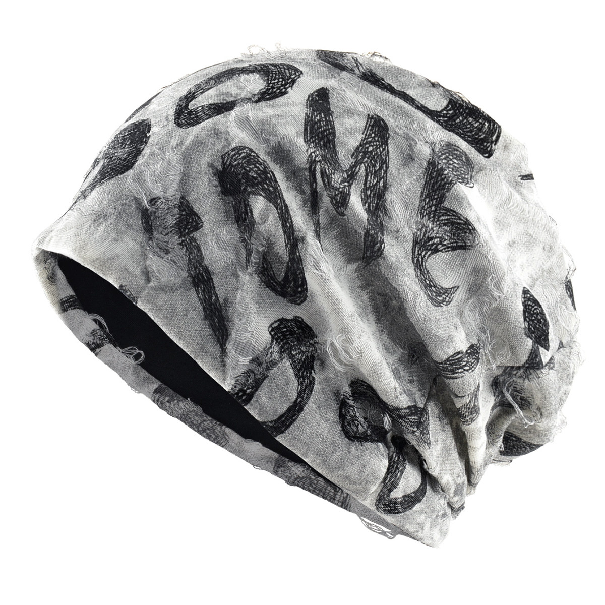 帽子男包头帽字母套头帽休闲个性流苏破洞堆堆帽户外薄款嘻哈冷帽