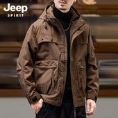 覆古工装 冲锋衣男士 外套2025秋季 吉普美式 新款 户外防风山系夹克男