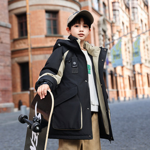 探索者男童超好看羽绒衣中大童儿童品牌羽绒服韩版冬季加厚派克服