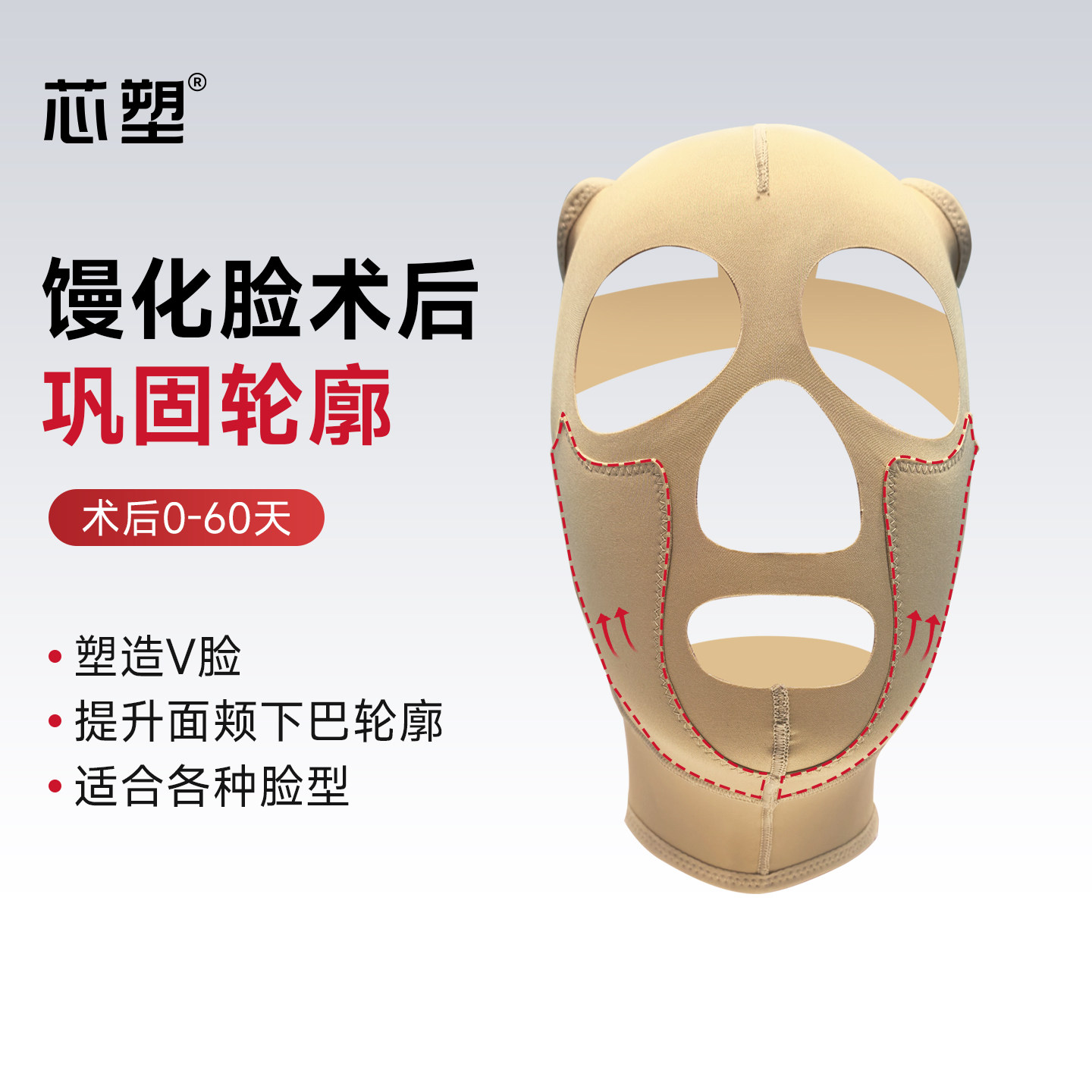 芯塑馒化脸术后头套专用塑形弹力