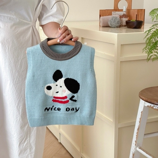 儿童背心2025春秋季新款男童马甲潮网红爆款宝宝婴幼儿外穿针织衣