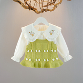 套装 女童毛衣吊带背心针织衫 女宝宝韩版 新款 马甲坎肩 外穿2025秋季