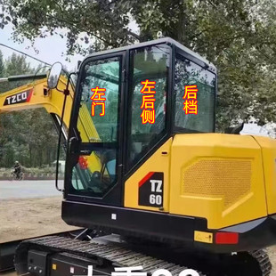 太重TZ60 80挖掘机玻璃前档风车门后侧后档右推拉天窗钢化玻璃