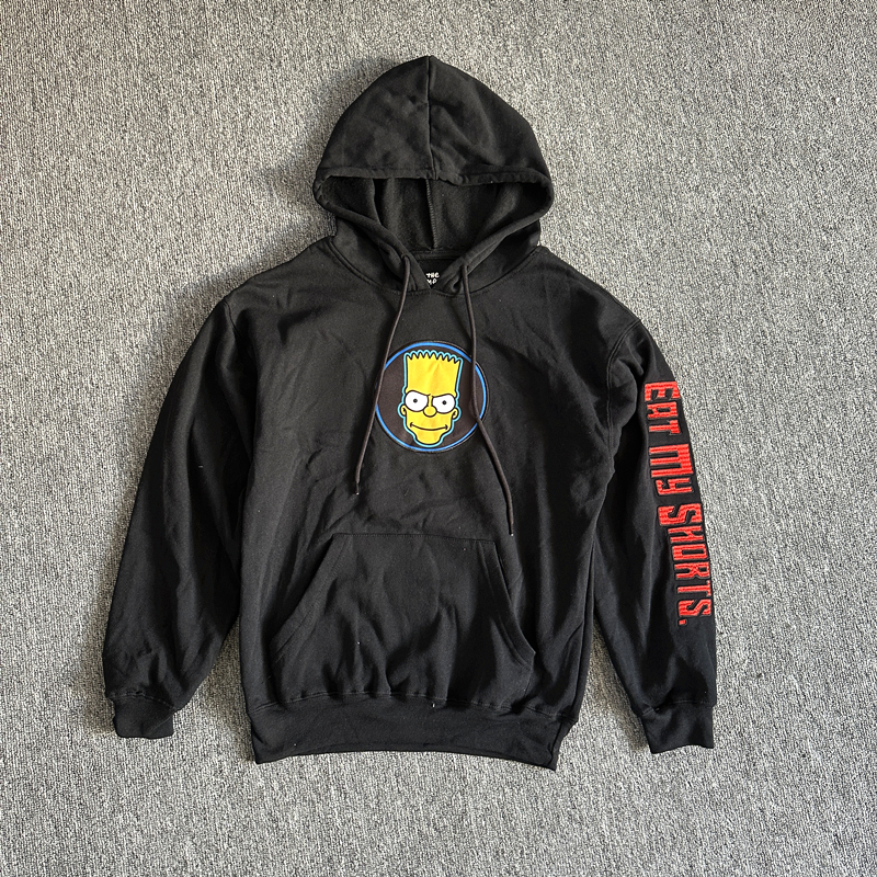 外贸    辛普森卡通连帽卫衣毛巾绣加绒帽衫情侣