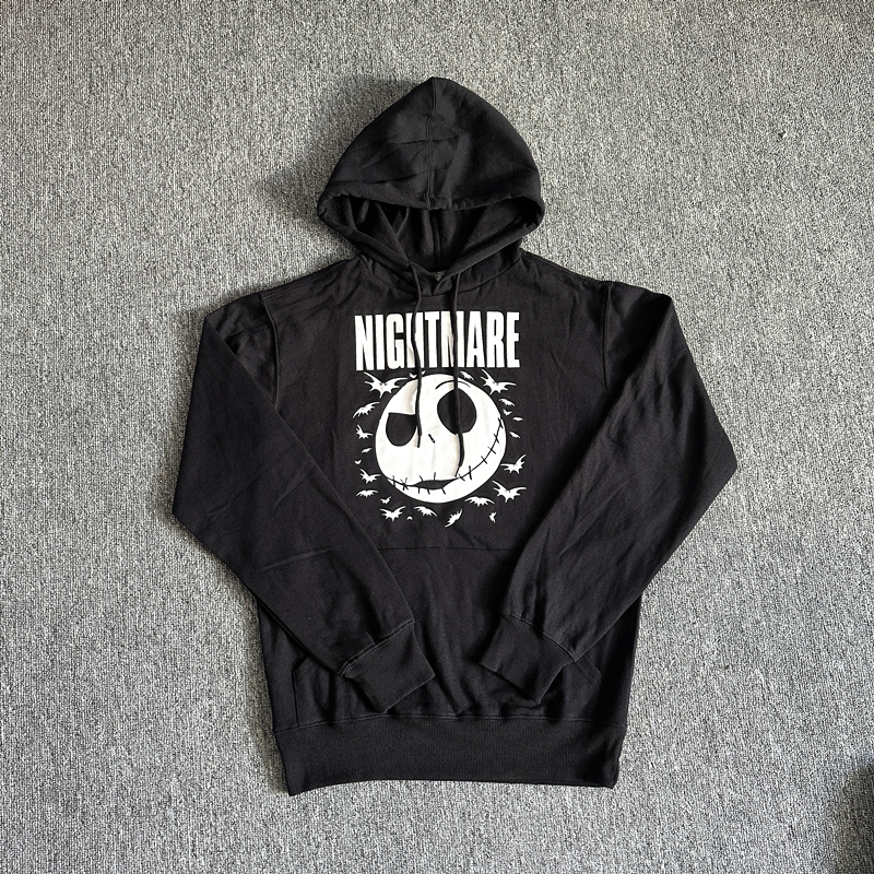 外贸    男女款秋冬加绒连帽卫衣圣诞惊魂卡通骷髅帽衫