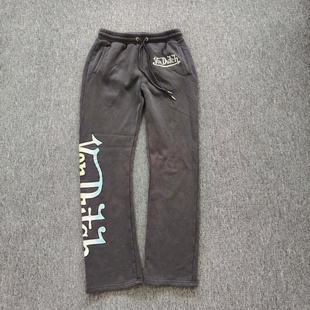 男女 潮牌凡达驰印花长裤 外贸 秋冬加绒宽松直筒卫裤