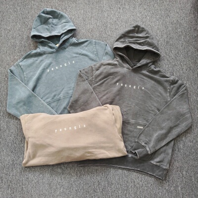 微瑕处理      YOUNGLA跑步健身毛圈连帽卫衣纯棉休闲宽松帽衫男