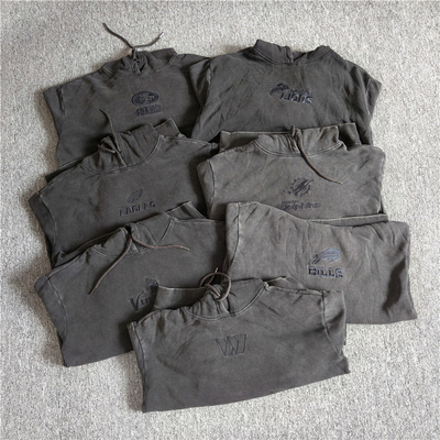 外贸    秋冬薄绒刺绣连帽卫衣NFL运动宽松水洗帽衫男