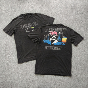 floyd乐队宽松水洗T恤圆领飞猪纯棉短袖 pink 男 夏季 外贸