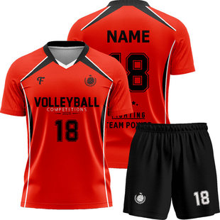 排球服女款定制大学生球队短袖训练气排球比赛运动服套装男排球衣