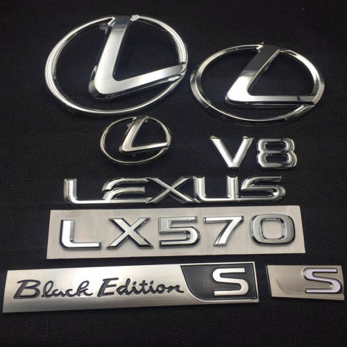 适用雷克萨斯LX570后尾盖L标志LEXUS英文标570排量字母标尾门车标