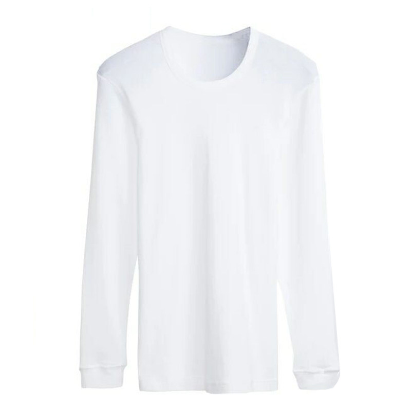 WHITE COTTON MENS WOMENS COTTON LOW NECK ROUND NECK AUTUMN COAT SINGLE TOP MEDIUM THICK COTTON SWEATER PLUS SIZE UNDERWEAR