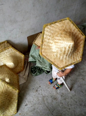 大檐防晒出游太阳帽农民竹编斗笠