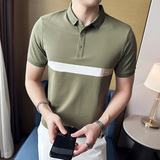英伦风~春夏男士撞色翻领T恤夏季短袖潮男休闲POLO衫C60036-P65，男装Polo衫，星座419（原A233）